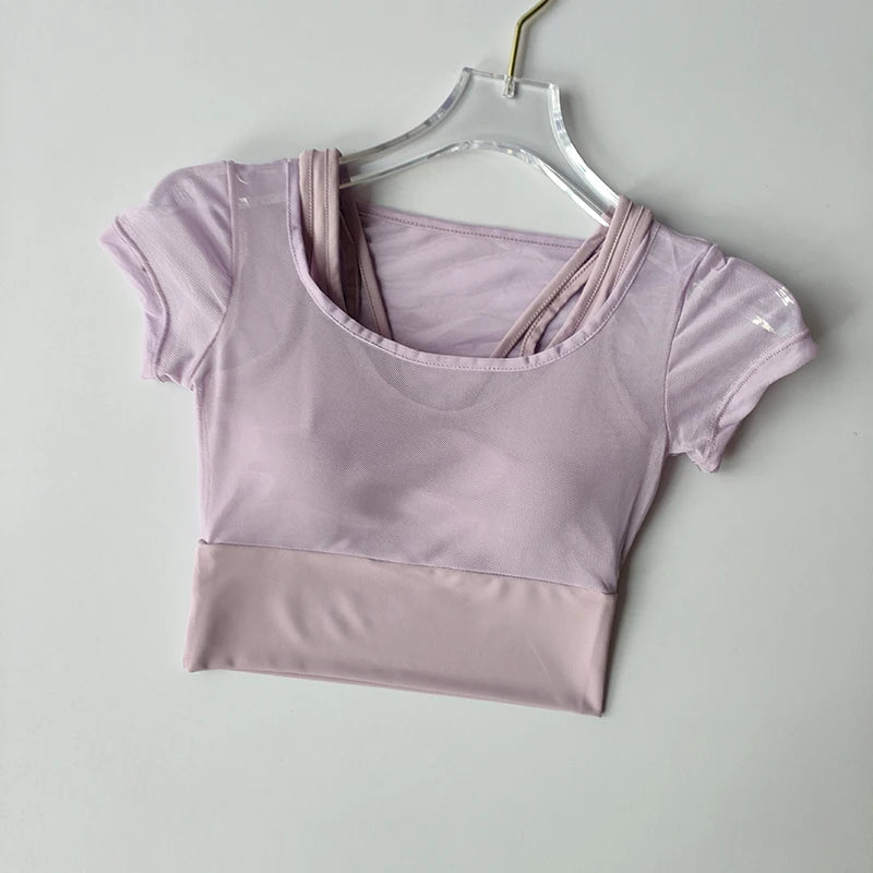 Women's Pilates Training Fitness Suit Chest Cushion Yoga Suit Top