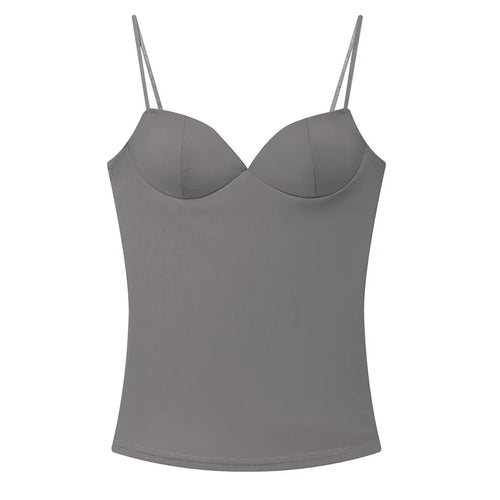 Sleeveless Corset Crop Top – Slim Fit Boned Cami in Black & Brown