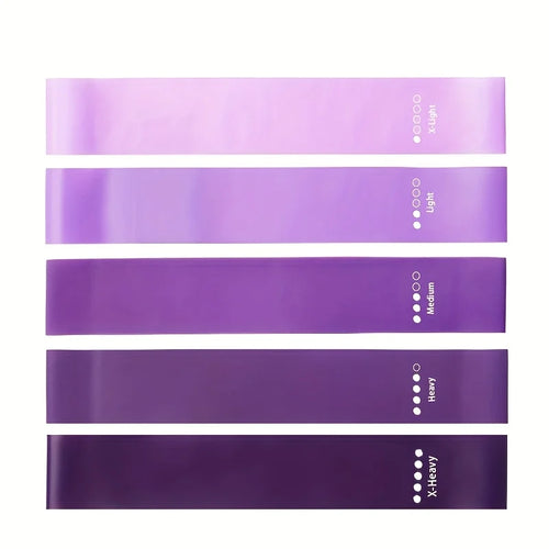 5-Piece Portable Gradient Resistance Band Yoga/Fitness/Pilates