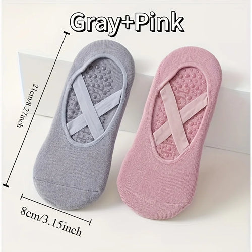 Grip & Go Yoga Socks – Anti-Slip Pilates & Fitness Socks, Set of 1-5