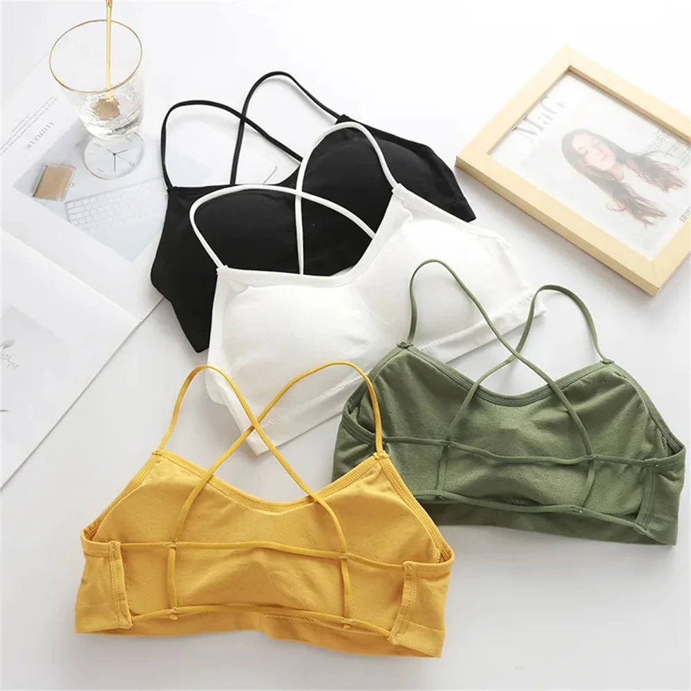 Women's Cross-Back Sports Bra Set – Yoga & Gym Bralette, Pack of 3