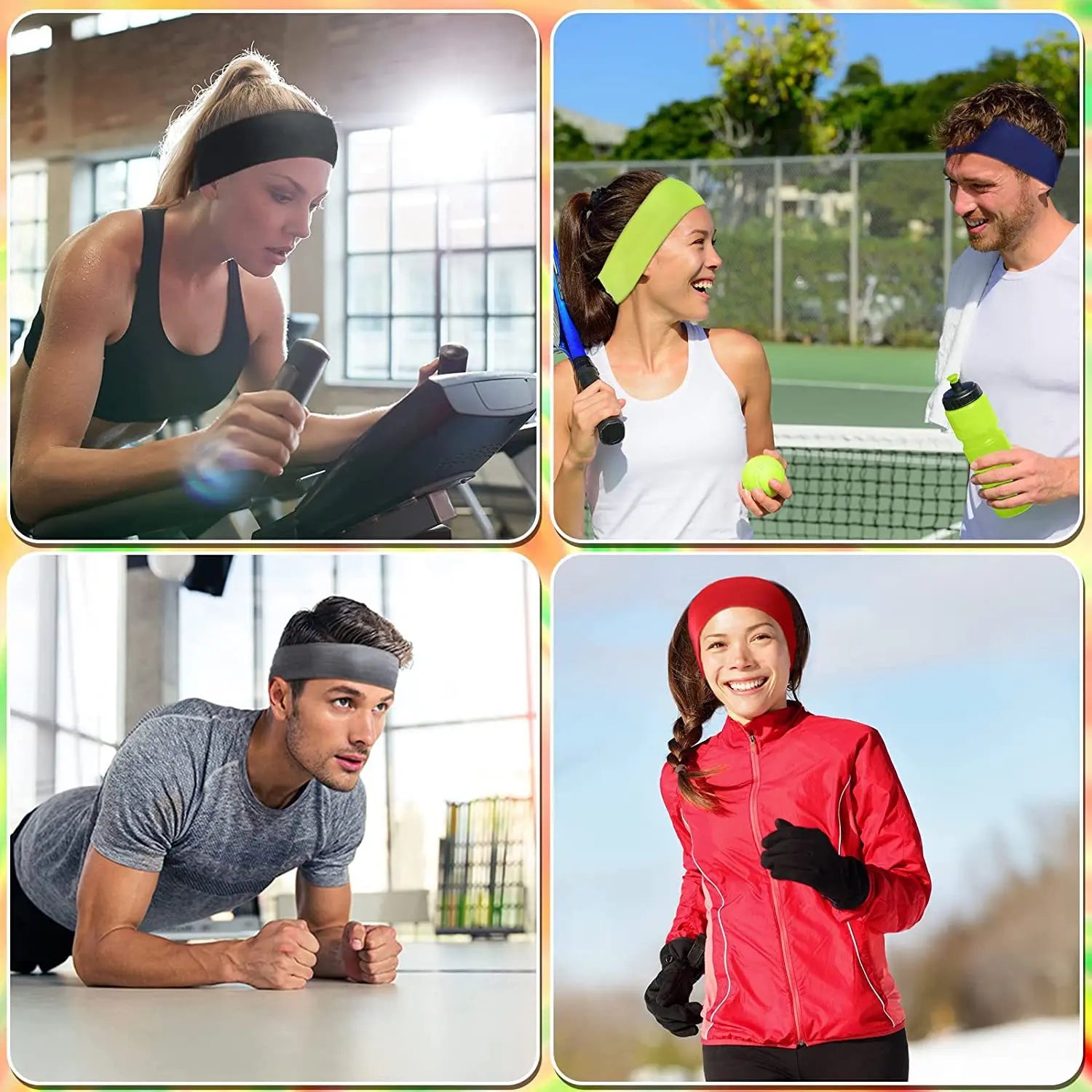 10pc/5pcs Men/Women'S Headbands, Comfortable Sweat-Wicking Elastic