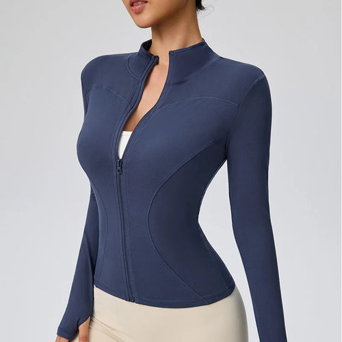 Women's Quick-Dry Pilates Athletic Jacket – Lightweight Zip-Up Gym Jacket