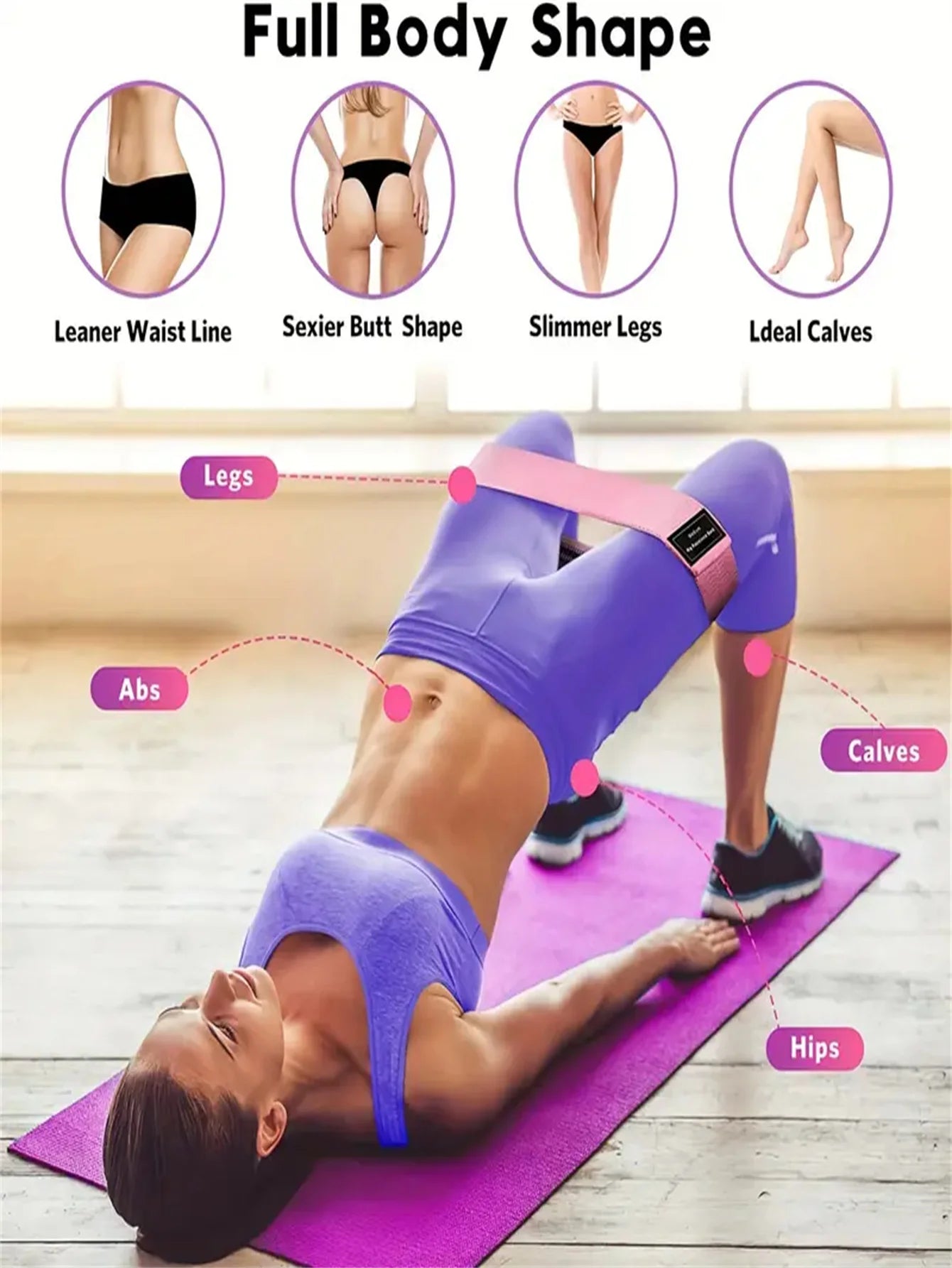 Pilates Yoga Elastic Resistance Bands, Exercise Stretch Flex Band