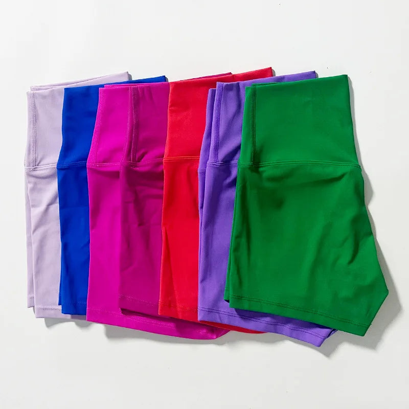 Women's High-Waist Yoga Shorts – Soft Fitted Fitness Sport Shorts