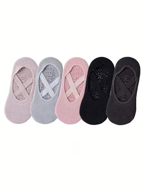 Grip & Go Yoga Socks – Anti-Slip Pilates & Fitness Socks, Set of 1-5