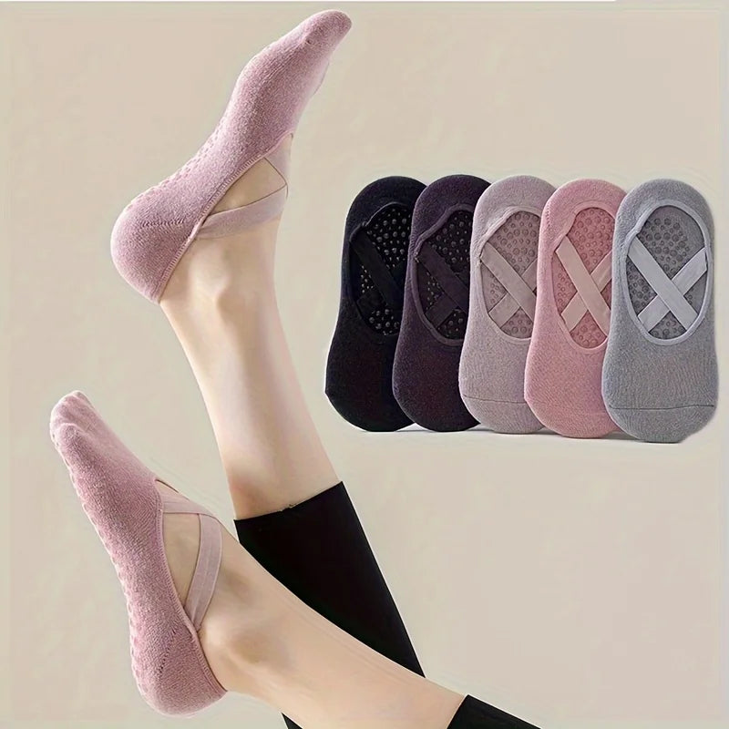 Grip & Go Yoga Socks – Anti-Slip Pilates & Fitness Socks, Set of 1-5
