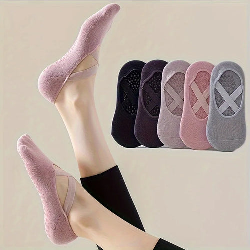 Grip & Go Yoga Socks – Anti-Slip Pilates & Fitness Socks, Set of 1-5