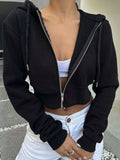 Women's Long-Sleeve Hooded Zip-Up Jacket – Cozy Autumn & Winter Outerwear