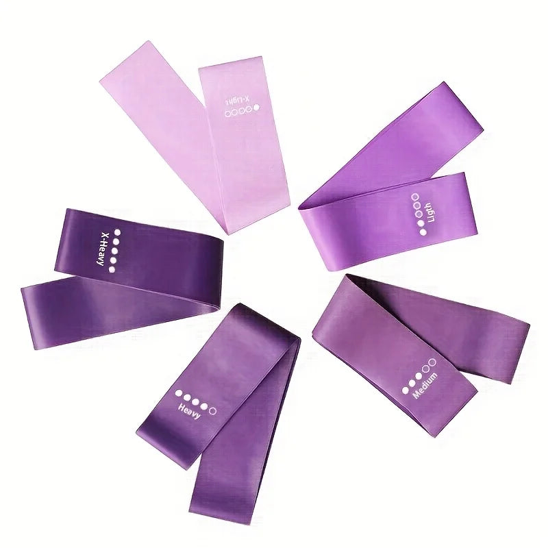 5-Piece Portable Gradient Resistance Band Yoga/Fitness/Pilates