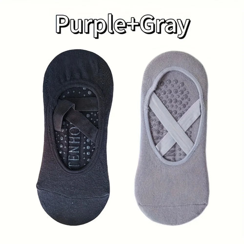 Grip & Go Yoga Socks – Anti-Slip Pilates & Fitness Socks, Set of 1-5