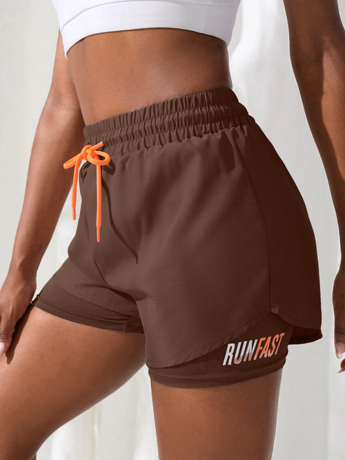 Women's High Rise Yoga Shorts With Elastic Proximity Control Running