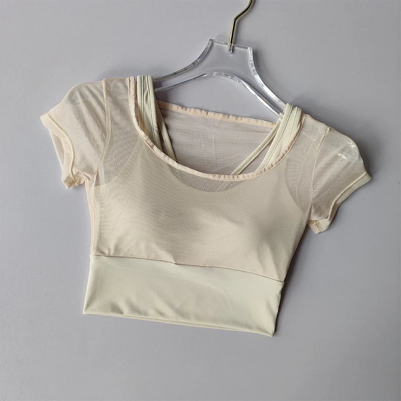 Women's Pilates Training Fitness Suit Chest Cushion Yoga Suit Top