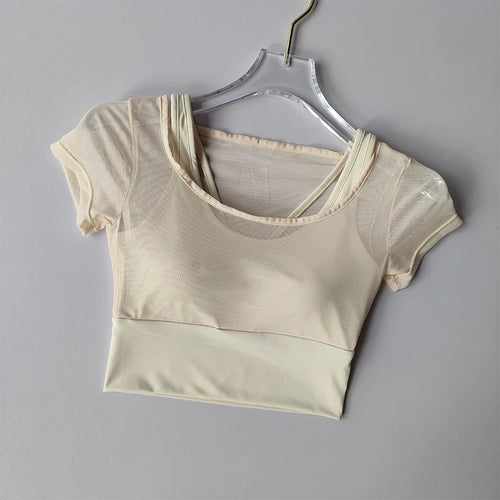 Women's Pilates Training Fitness Suit Chest Cushion Yoga Suit Top