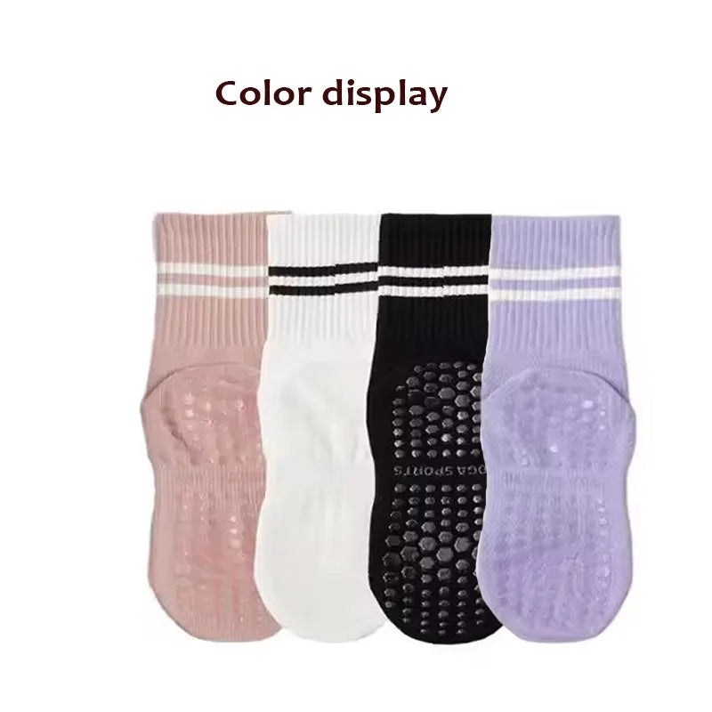 Women's Non-Slip Pilates Socks with Grips 1 Pair Yoga Socks for Barre