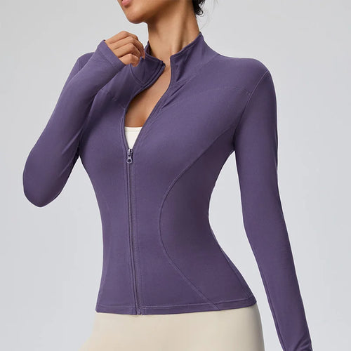 Women's Quick-Dry Pilates Athletic Jacket – Lightweight Zip-Up Gym Jacket
