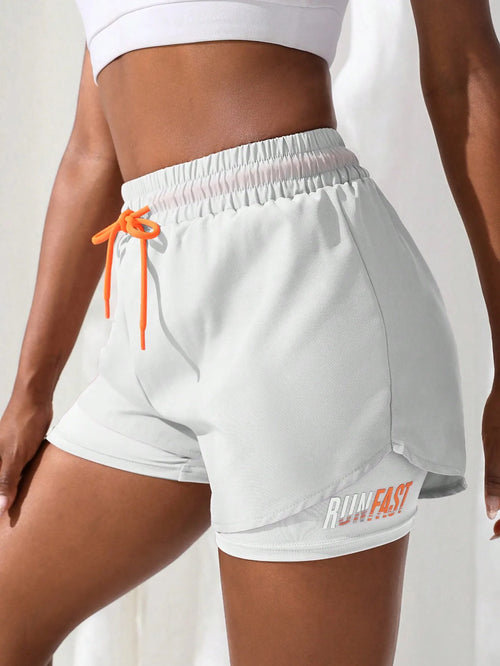 Women's High Rise Yoga Shorts With Elastic Proximity Control Running
