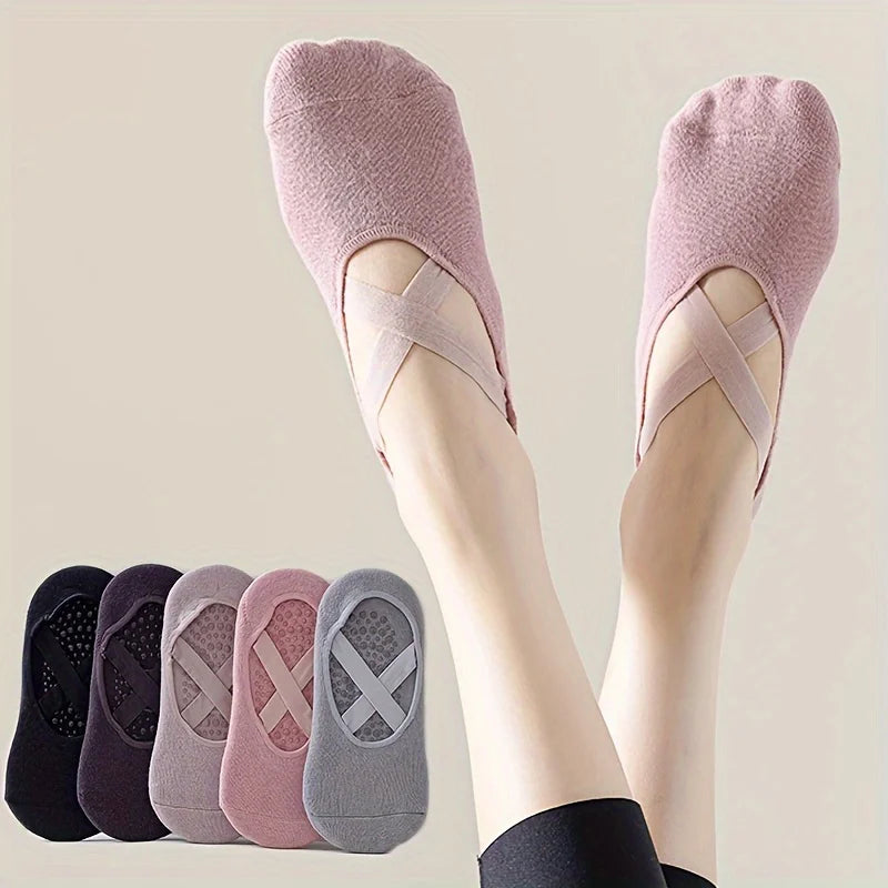 Grip & Go Yoga Socks – Anti-Slip Pilates & Fitness Socks, Set of 1-5