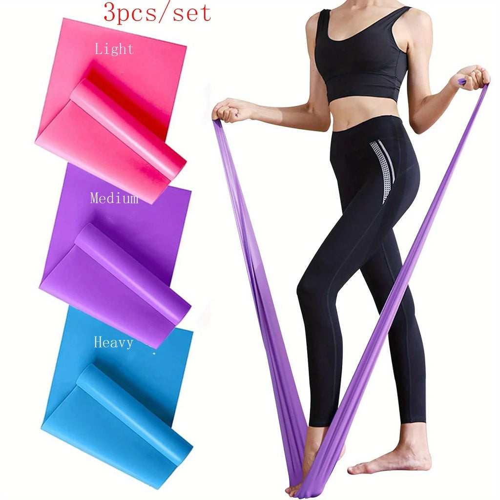 3pcs Resistance Bands for Men and Women - Elastic Exercise Straps with