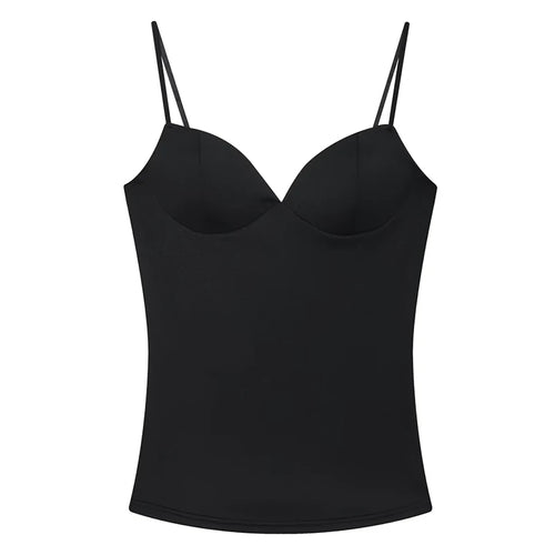 Sleeveless Corset Crop Top – Slim Fit Boned Cami in Black & Brown