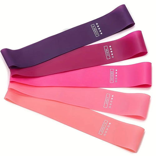 5-Piece Portable Gradient Resistance Band Yoga/Fitness/Pilates