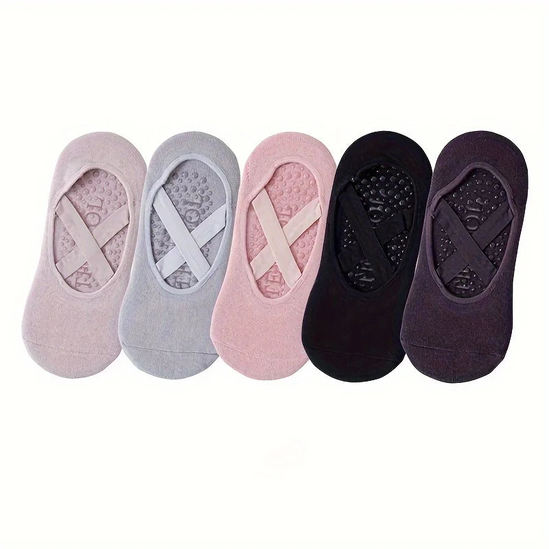 Grip & Go Yoga Socks – Anti-Slip Pilates & Fitness Socks, Set of 1-5
