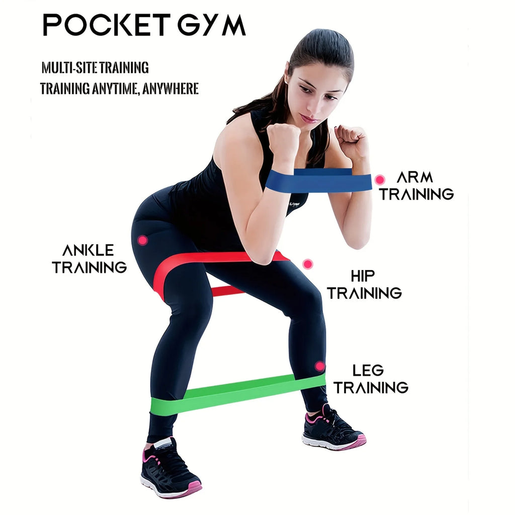 5-Piece Portable Gradient Resistance Band Yoga/Fitness/Pilates
