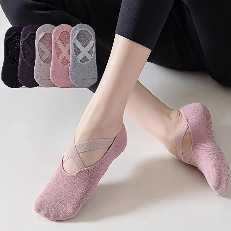 Grip & Go Yoga Socks – Anti-Slip Pilates & Fitness Socks, Set of 1-5