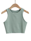 Women's Sleeveless Slim Tank Top – O-Neck Double-Layer Nylon Cami