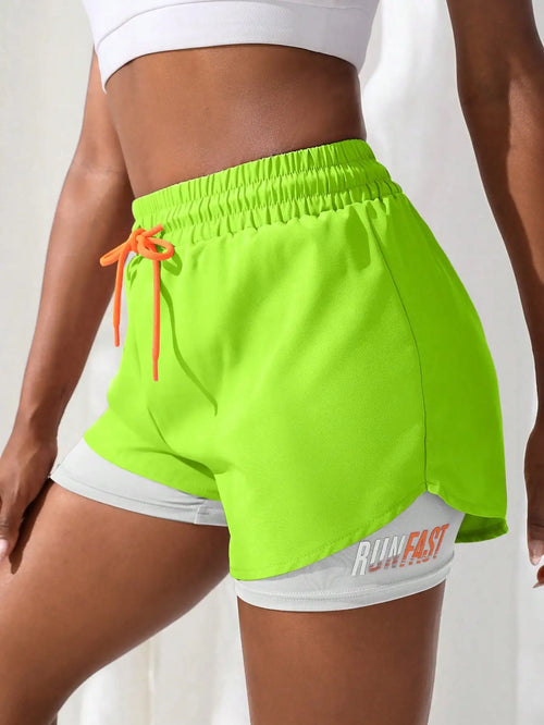 Women's High Rise Yoga Shorts With Elastic Proximity Control Running